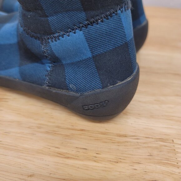 Bogs Blue Plaid Kids Rain & Snow Boots - Picture 3 of 9
